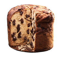 Panetone de Chocolate fundo branco sem sombreado