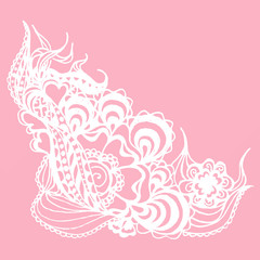 Doodle sketch abstract pink white background vector