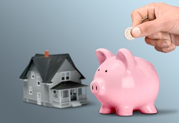 Piggy Bank, Savings, House.