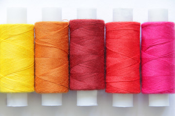Sewing colored threads