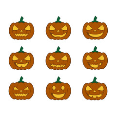 pumpkins for Halloween set