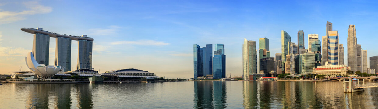 Singapore panorama city skyline at Marina Bay