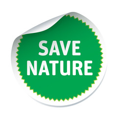 Green vector sticker SAVE NATURE