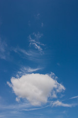 Coffee cup clouds in the sky blue.