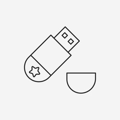 usb cable line icon