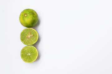 Fresh thai lime with space on white background