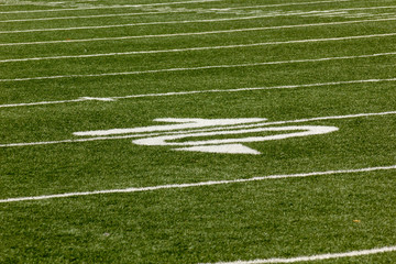Obraz premium football field at 10 yard line 