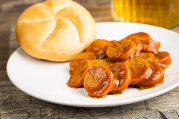 Currywurst - fried sausage with ketchup
