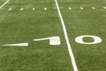 Obraz premium football field 10 yard numbers and line 