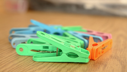 Close up clothes pins