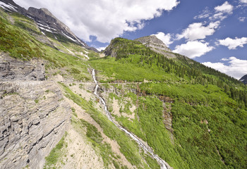 A view from Going to the Sun Road at Glacier National Park