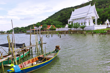 Fototapeta na wymiar old port ferry in thailand 