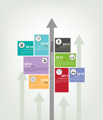 timeline & milestone company history infographic in vector style