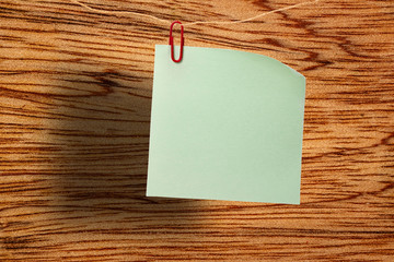 Blank green sticker and red clip
