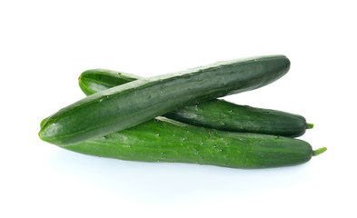 Fresh  cucumber on white background