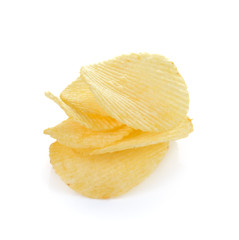 Naklejka premium potato chips isolated on white background