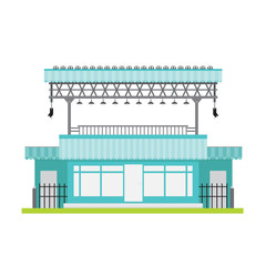 shop building vector front window gray blue black white steel la