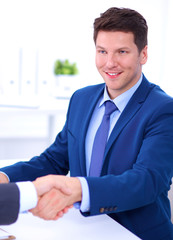 Business people working with laptop in an office