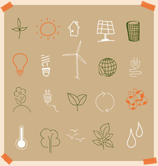 Ecology and environment Icons. Vector illustration.