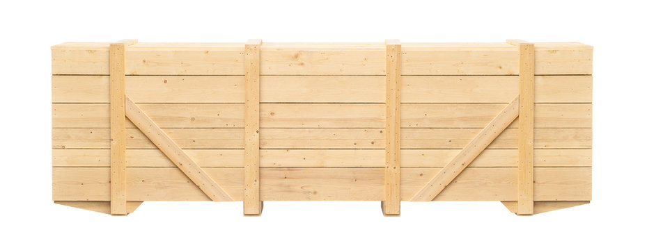 wooden container on a white background