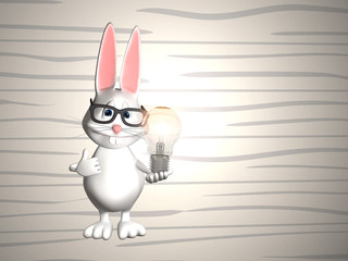 Hase H&auml;schen schlau Wissen Gl&uuml;hbirne Idee