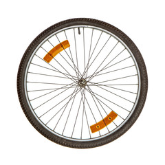 Bicycle wheel isolated on white