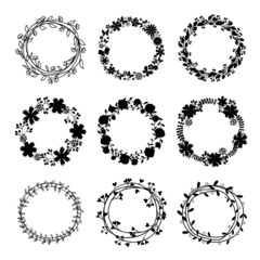 Hand-draw vector wreaths