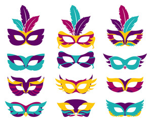 Obraz premium Vector party masks