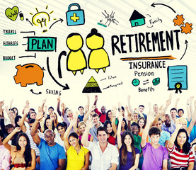 Retirement Insurance Pension Saving Plan Benefits Travel Concept