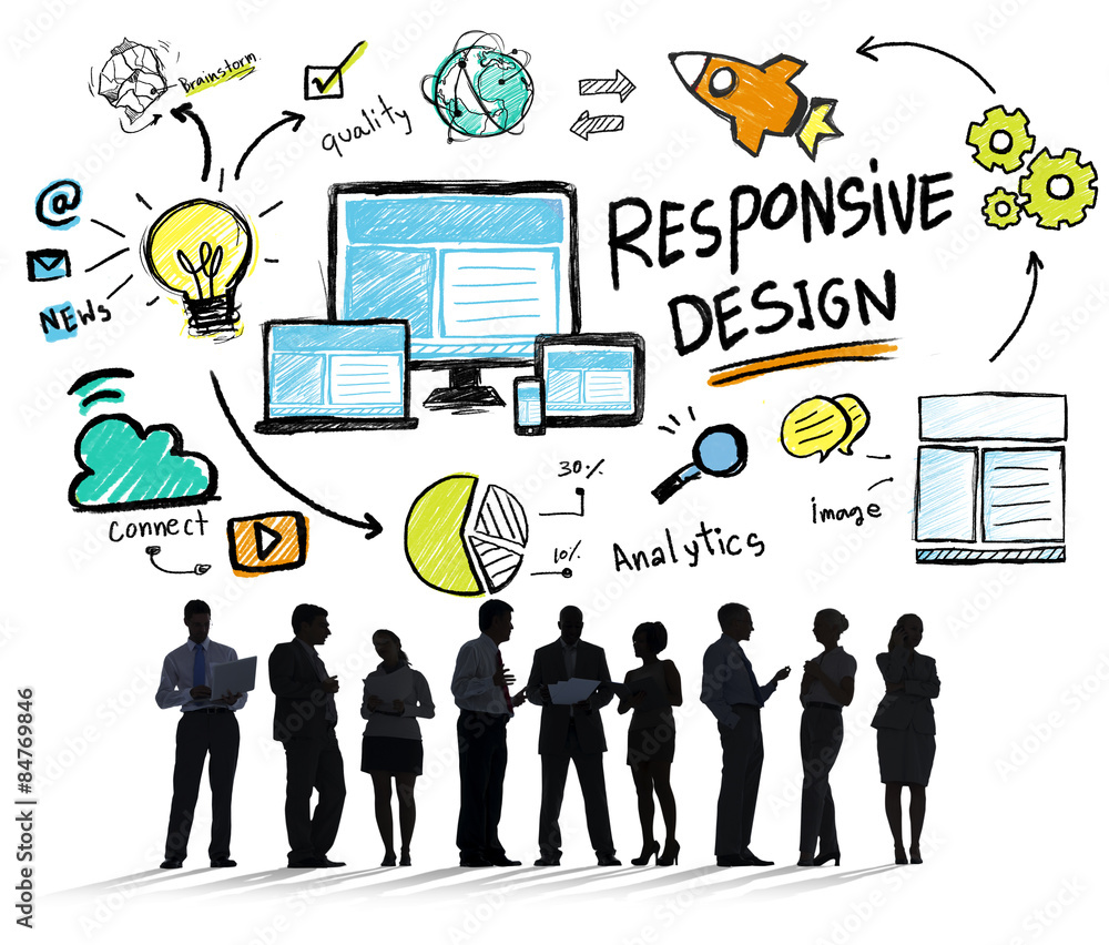 Poster responsive design internet web online business communication