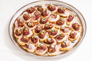 canape with meat