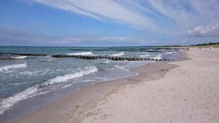 Wellen am Sandstrand der Ostsee