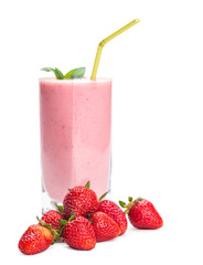 glass of strawberry cocktail