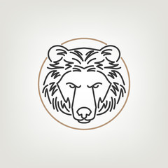 The Bear Head Outline Logo Icon Design.