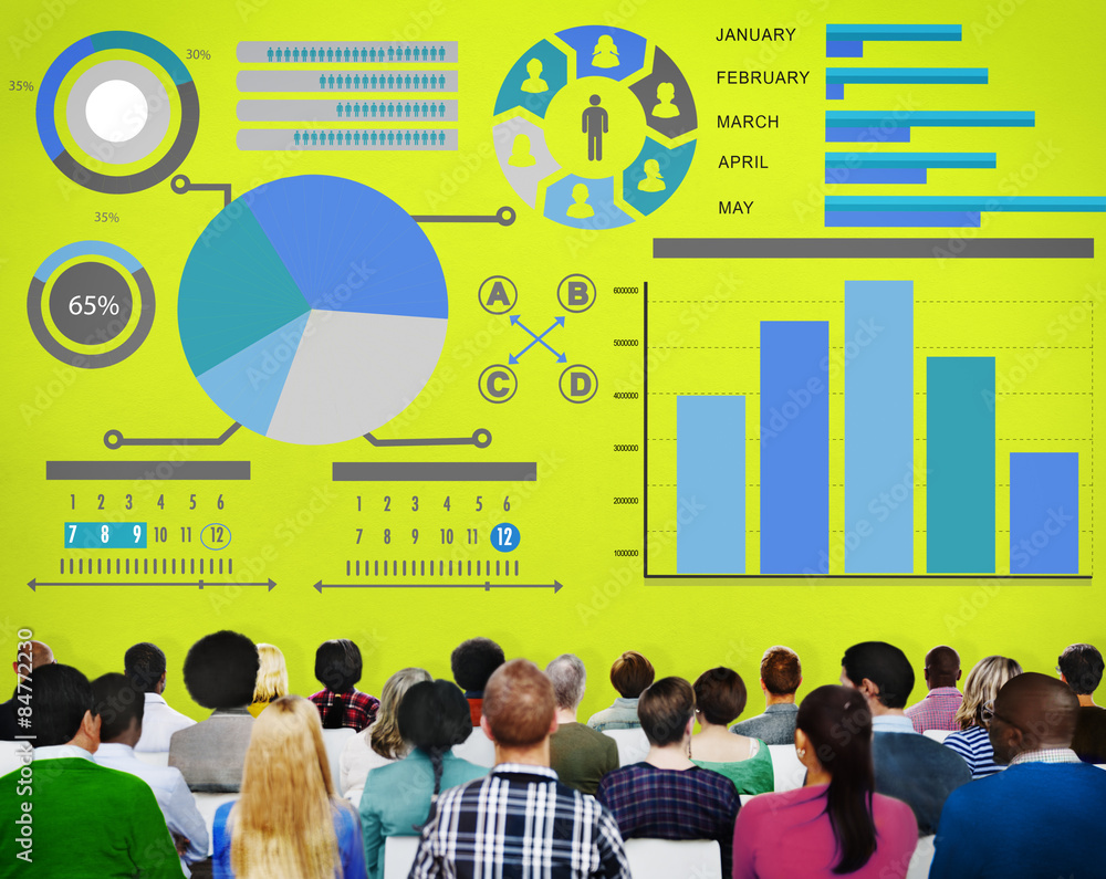 Poster bar graph chart data information inforgraphic report concept