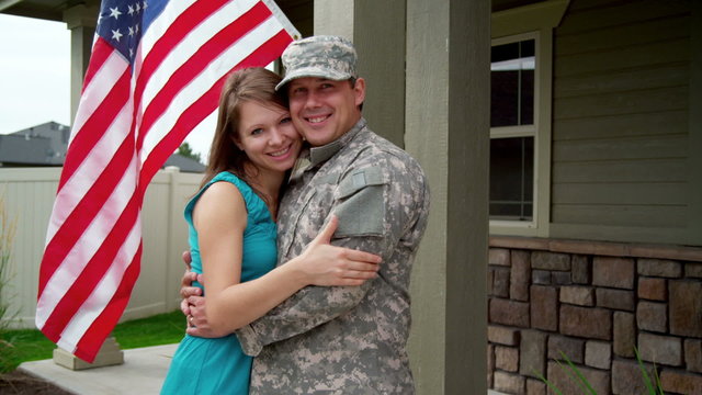 Portrait of American soldier and wife