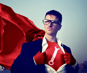 Wrench Strong Superhero Success Professional Empowerment Stock 