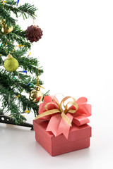 gift box and christmas tree