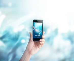 Music fans takes picture and video guitarist 