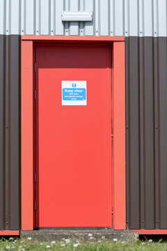 Fire escape door at industrial unit