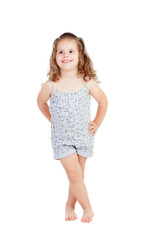 Naklejka premium Cute little girl with three year old smiling