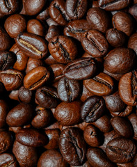 Coffee beans in the background