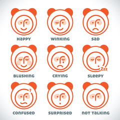 Vector Smiles Icons, Illustration, Sign, Symbol