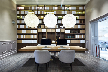 luxury lobby in modern library