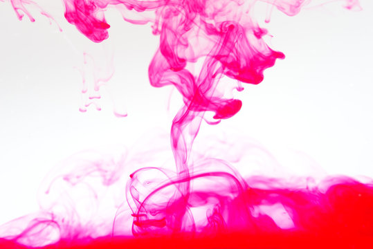 Pink Ink Spread In Water