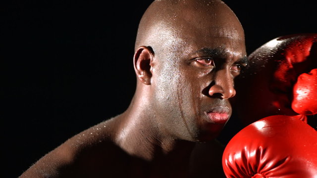 Boxer gets punched in the face