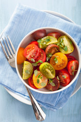 healthy salad with colorful tomatoes