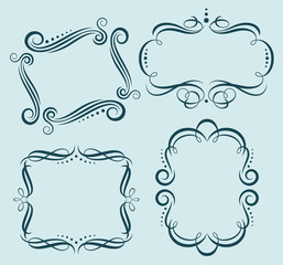 Vector Calligraphic ornate frames