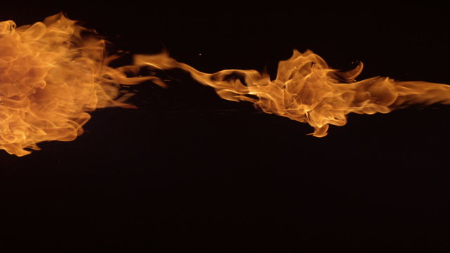Flame thrower in slow motion