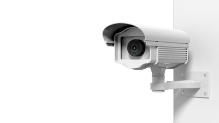 Security surveillance camera isolated on white background